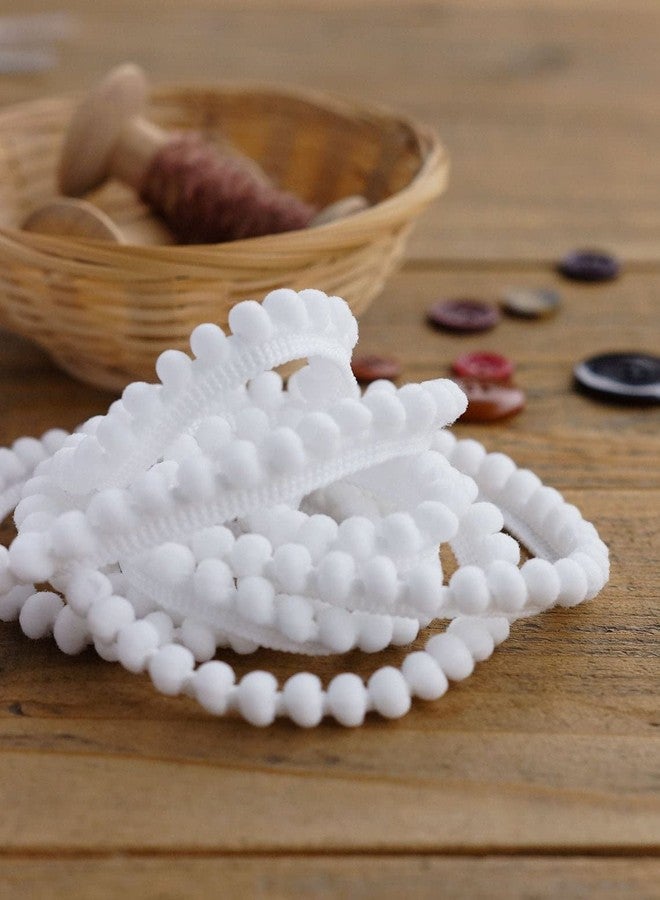 BOBBINY White Pom Pom Mini Bobble Ball Fringe Braid Lace 20 Meter Dot Shape Lace Trimming for Craft Material, Cotton Dupatta, Suits, Lehenga, Saree, Blouses - Image 4